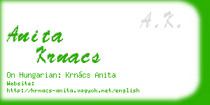 anita krnacs business card